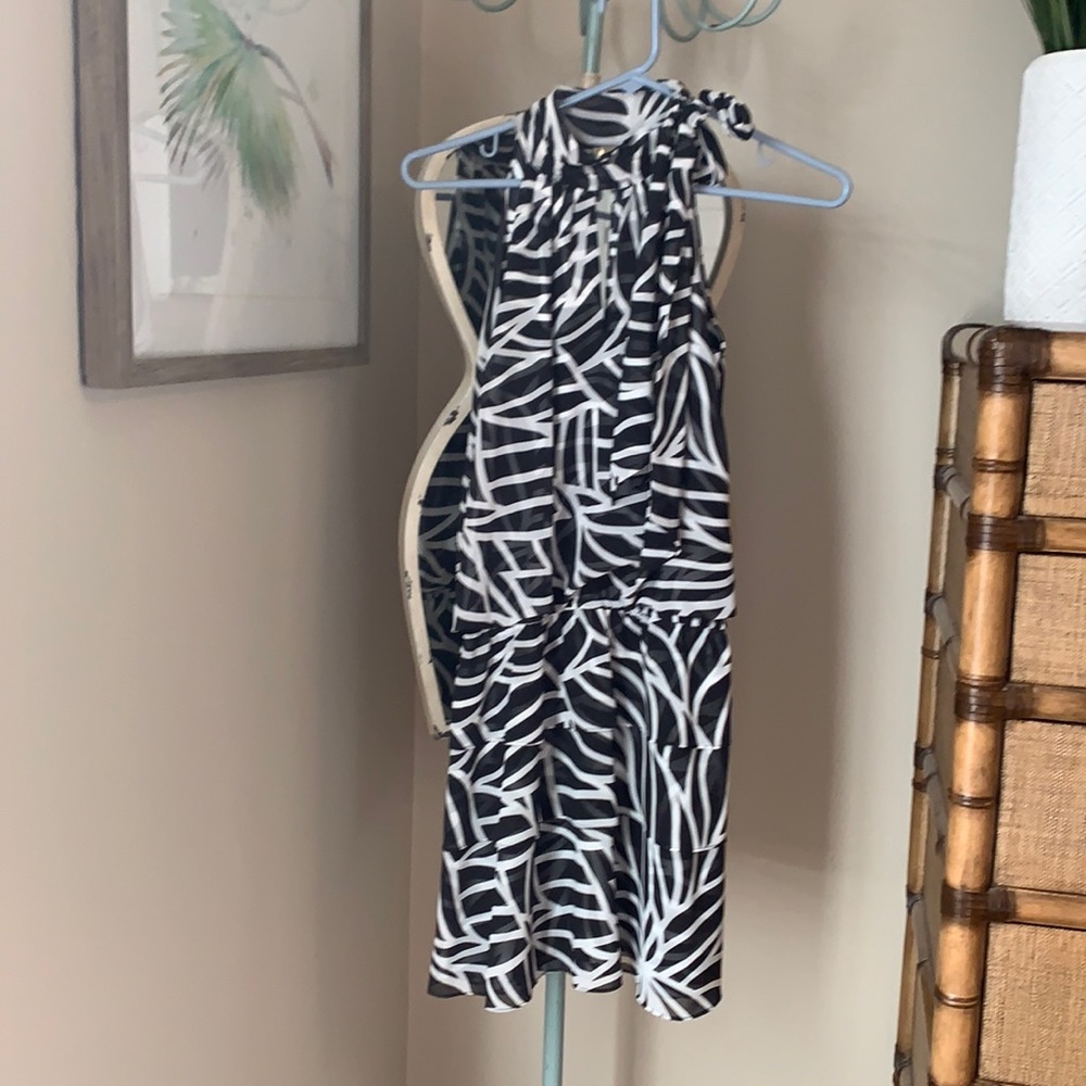 White House/ Black Market Neck Tied Sleeveless Dress